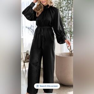 ODDY Black Women's Jumpsuit with Belt